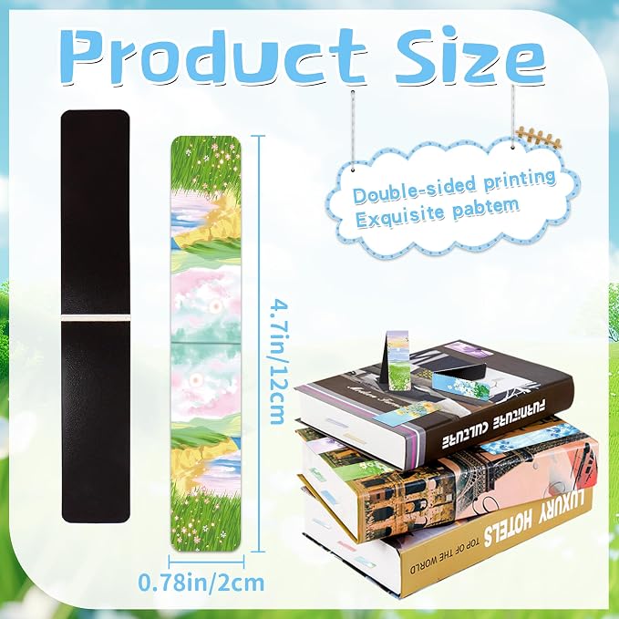 96Pack Magnetic Bookmarks for Reading Women Men Teacher Book Lovers Gifts, Bookmarks Bulk Personalized Bookmark Magnet Bookmark Clips Cute Pretty Funny Book Markers (Flower)