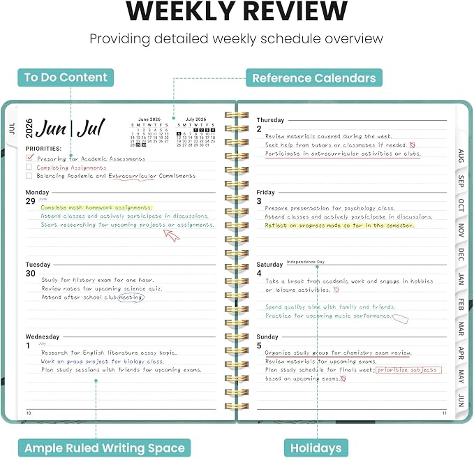 Planner 2026-2027, Monthly and Weekly Calendar Academic Planner July 2026 - June 2027, Hardcover Student Teacher Planning Agenda Book with Tabs, Perfect for Office School Supplies, A4 (8.5" x 11") - Depths Whale