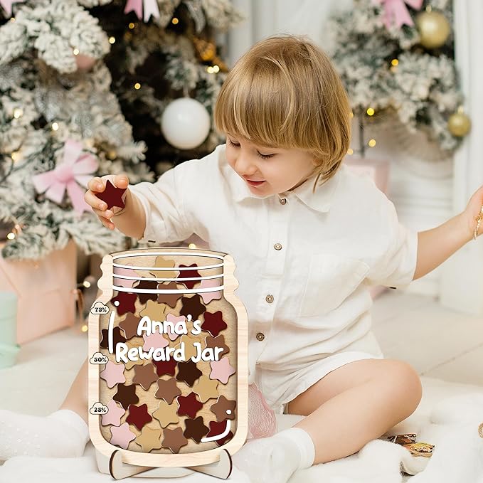 Personalized Star Magnetic Reward Jar Colorful for Kids Potty Training Star Token Good Behavior System Classroom Management Teacher Tools Back to School Gifts for Boys Girls Classroom & Home Décor