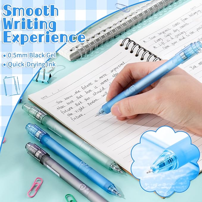 Crtiin 6 Pcs Fidget Spinner Pens for Adults Black Ink Gel Pens with Fidget Ball Stress Relief Pen Spinning Pen for Office Supplies Journaling (Hexagon,Dark Color)