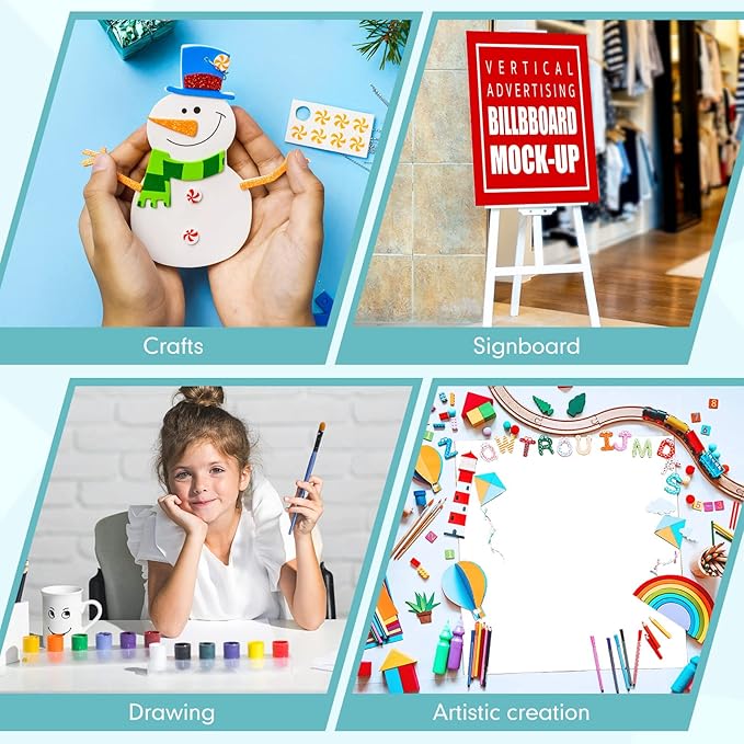 Kathfly 6 Pack Large White Foam Boards 30 x 40 x 3/16" Thick Acid Free Foam Core Board Double Sided Rigid Poster Foamboard for Art Craft Projects Presentation Signage Painting Wedding School Display