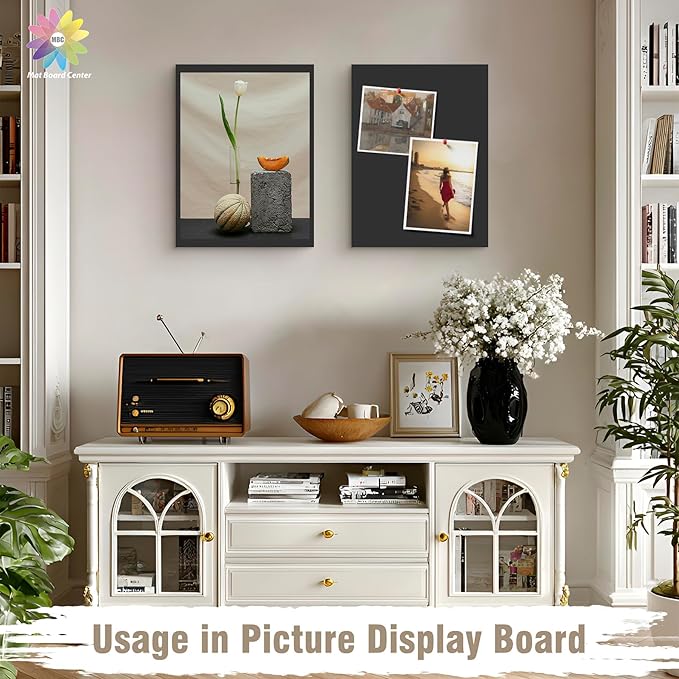 Mat Board Center Pack of 5, 8.5x11 Foam Boards Acid Free Black Foam Core Boards for Mounting, Crafts, Display, Presentation and Projects, 3/16" Thick