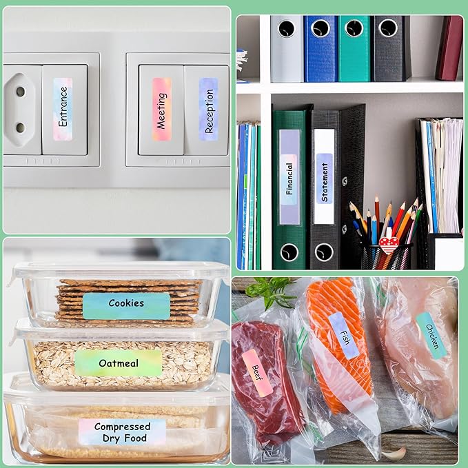 Gersoniel 1600 Pcs Label Tapes Compatible with D30 Label Printer Laminated Labeling Stickers Thermal Labels for Home Office