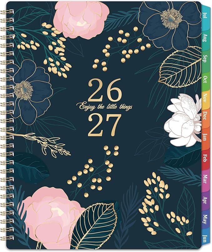 Planner 2026-2027 - Academic Planner 2026-2027, July 2026 - June 2027, Weekly & Monthly Planner, 8'' x 10", Calendar Planner, Colorful Monthly Tabs, Twin-wire Binding, Back Pocket, Holidays