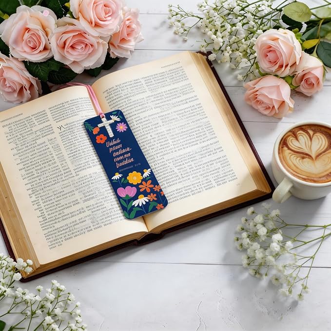 Spanish Bible Bookmark Gifts - 100 Pcs Christian Verse Paper Bookmarks Bulk for Women Men Separadores De Biblia En Español Religious Inspirational Gift for Sunday School Church Mothers Day