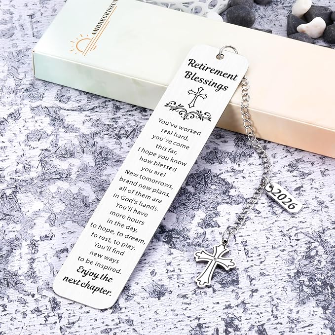 Christian Retirement Gift for Woman Men - Retirement Blessings Bookmarks Happy Retirement Gifts for Women Employee Boss Friends Retired 2026 Teacher Nurse Going Away Leaving Farewell Gift for Coworker