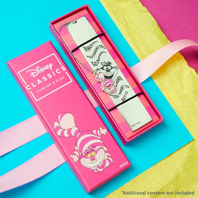 Disney Stitch Bookmarks Stainless Steel for Women Teens Kids Cute Kawaii Bookmark Book Lovers Teacher Appreciation Gifts (Silver Cheshire Cat)