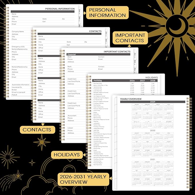 2026-2030 Monthly Planner/Calendar - 5 Year Monthly Planner 2026-2030 from Feb. 2026 - Dec. 2030, 9" x 11", 60 Months Calendar, Large 5 Year Planning with Tabs, Double-Side Pocket, Holidays