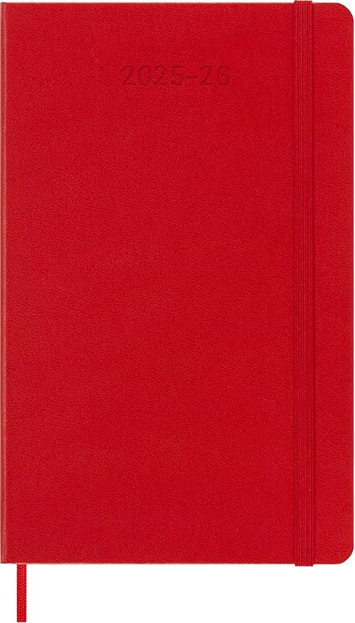 Moleskine Classic 18 Month 2025-2026 Weekly Planner, Hard Cover, Large (5" x 8.25"), Scarlet Red, 208 pages