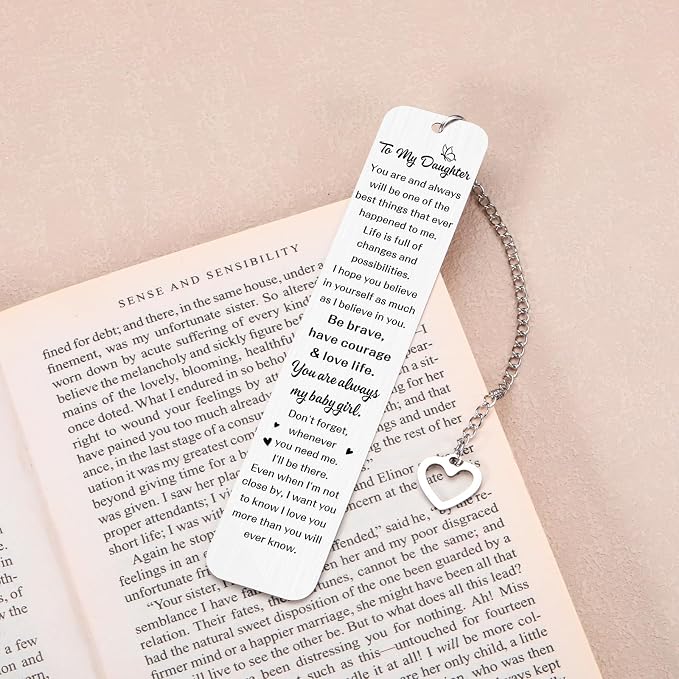 Daughter Graduation Gifts, Bookmark Gifts for Daughter, Daughters Bookmark Gift from Mom Dad, Birthday Gift for Daughters Teen Girls College, Inspirational Giift to My Daughterr from Mom Dad