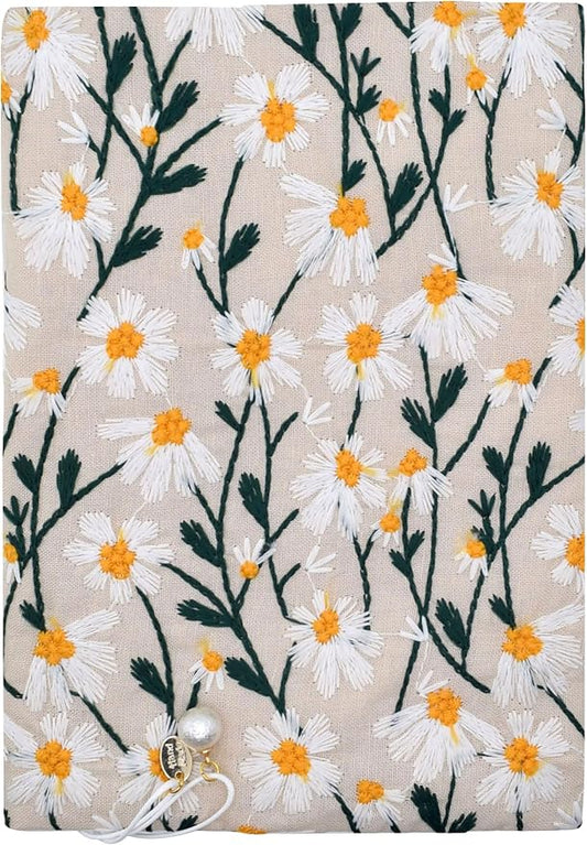 BLBMH B6 Notebook Cover 5x7.2 | Handmade Fixed Non-Stretch Fabric Sleeve with Bookmark | for Small Journal Planner Travelers Notebook | Gift for Women - Daisy B