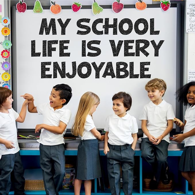 150 PCS Large 6" Bulletin Board Letters Set, Glitter Black Classroom Alphabet Cutout Letter for Bulletin Board Display Home School, A Great Helper to Inspire Students' Learning Interest