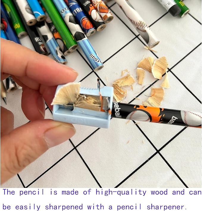 72PCS Corlorful Wooden Football Pattern Cased Pencils for Kids Bulk with Erasers, Fun Cute for School,Drawing,Gift (pattern, 72)