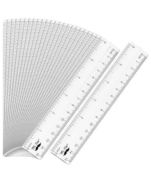 Mr. Pen- Bulk Plastic Rulers, 6 Inch, 24 Pack, Easy-to-Read Markings, Scratch-Resistant Design, Durable Clear Ruler for Crafting Office & School, School Supplies, Transparent Bulk Rulers Set
