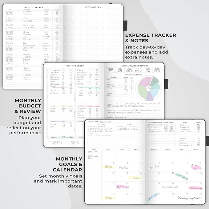Clever Fox Budget Planner Pro - Financial Organizer + Cash Envelope Budget System. Monthly Finance Journal, Expense Tracker & Personal Account Book. Undated - Start Anytime. (7''x10'') – Black