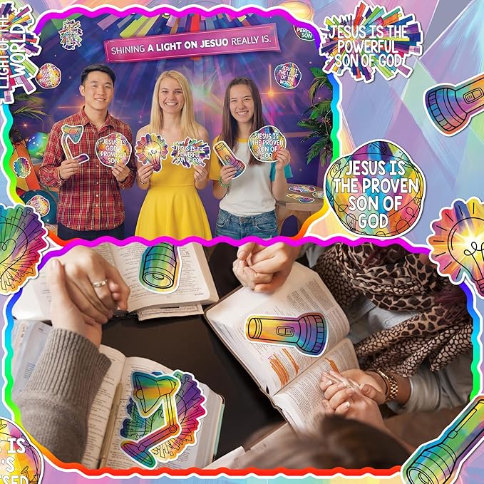 60 Pcs VBS 2026 Sunday School Cutouts Bulk 2026 Light Bulb Theme Cutouts Paper Religious VBS Bulletin Board Decorations for Sunday School Wall Decor Party Supplies