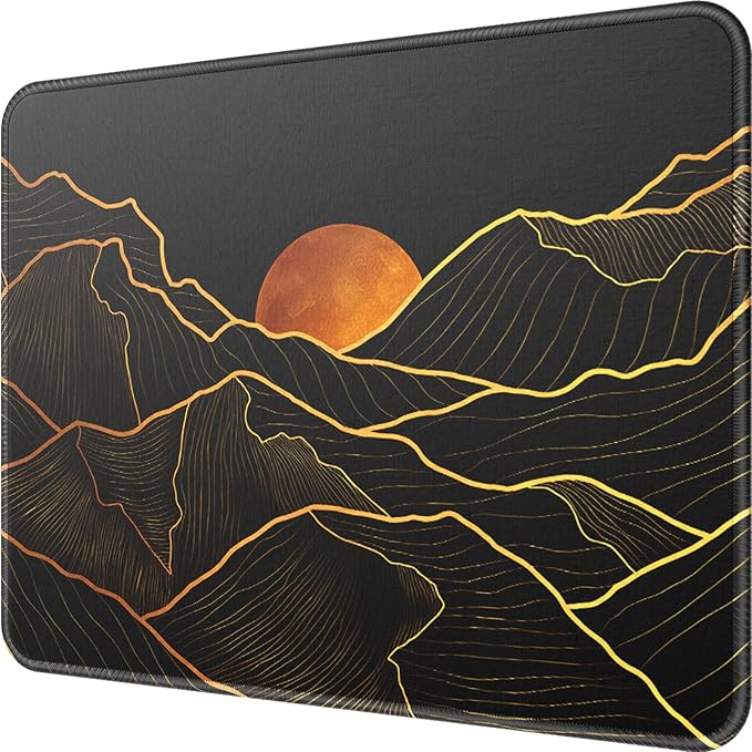 MROCO Essential Office & Gaming Mouse Pad, 8.5 x 11 Inch, Golden Rise | Anti-Fray Stitched Edges, Functional and Stylish Pattern Design, Non-Slip Rubber Base, Water and Stain Resistant Protection