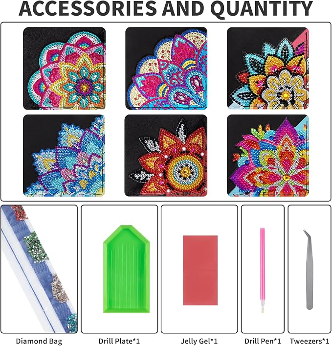 6 PCS Diamond Art Bookmarks, Diamond Painting Bookmarks for Book Lovers DIY Bookmark Corner Bookmark Adults Crafts Art Kits for Adults Kids Home Office