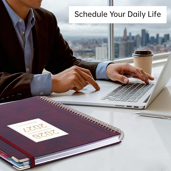 Yoment Planner 2026-2027 Weekly and Monthly 8.5"x11" Large Hardcover Planner from Jul 2026 - Dec 2027 18 Months Calendar Planners for Women Men Yearly Agenda Daily Weekly Planning with Tabs, Red