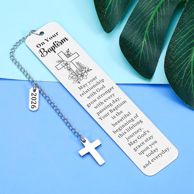 Baptism Gifts for Boys Girl 2026 Baptism Gifts for Women Men Baptism Bookmark Christian Gifts for Teens Girl Confirmation Gifts for Teen Girls Boys Bible Accessories First Communion Birthday Easter