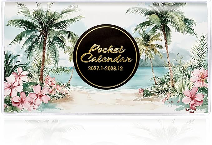 Pocket Calendar 2027-2028 for Purse, Small Pocket Planner 2027-2028 for Purse 3.5×6.5In, 24 Month Organizer from Jan 2027- Dec 2028 Mini Planner with Pvc Cover for Organizing & Planning