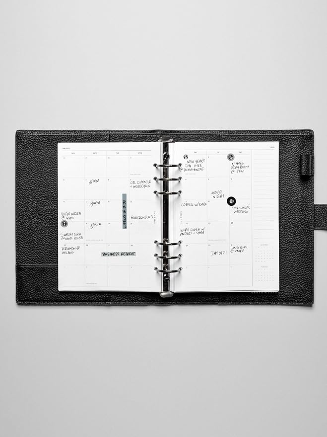 2026 Cloth and Paper Year Dated Monthly Planner Inserts | Sunday Start (Pocket-FBM, white)