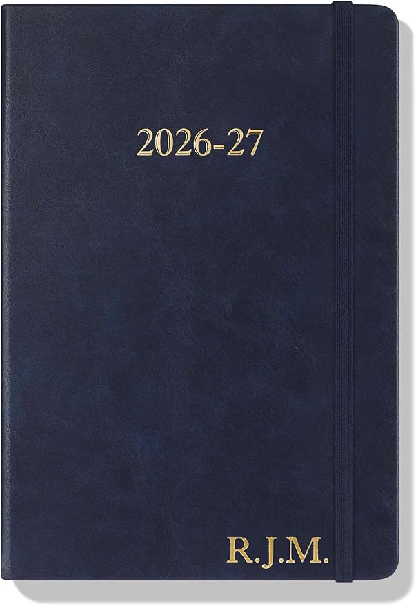 Wykeham's Executive 2026-27 Daily Journal Planner – Mid-Year Academic Diary (Personalized Royal Blue, 8.5"×5.5")