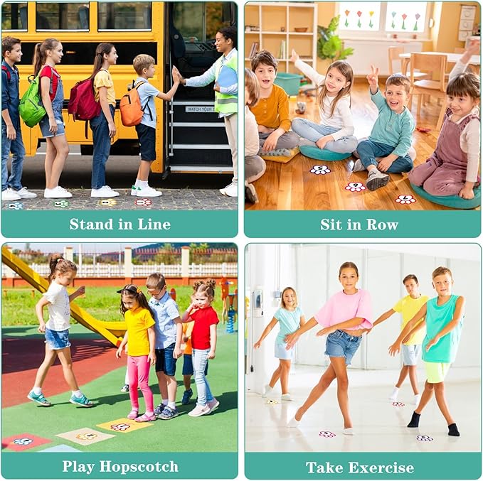 D24TIME Line up Spots for Classroom Floor - 36Pcs 4.5'' Waterproof Number Dots Stickers Floor Numbers for Classroom Lining up Sticker Back to School Kindergarten Preschool Elementary School Supplies