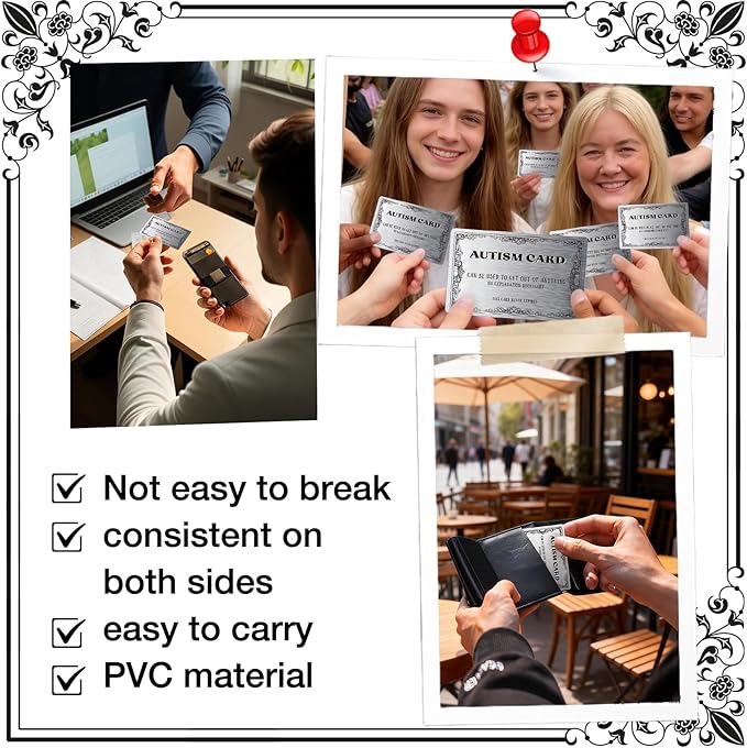 15 Pcs Double-Sided Autism Communication Cards, PVC Wallet-Size Communication Aid for Social Situations, Plastic Cards Set for Friends & Family