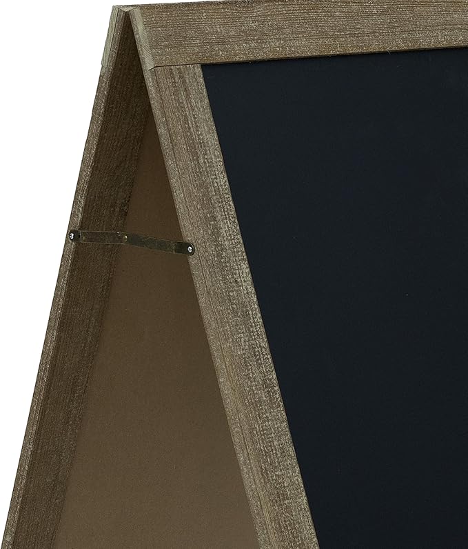 Sunnydaze Magnetic A-Frame Chalkboard Sign - Chalk Sandwich Board Sidewalk Sign - 40" x 20" - Weathered Wood