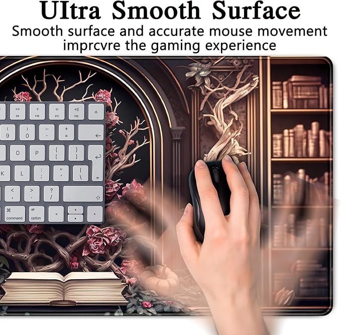 CYZFF Gothic Large Mouse Pad XXL Desk Pad Gaming Mousepad Extended Keyboard Mat 31.5 x 15.7 in Black Fabric with Lycra Surface and Rubber Base