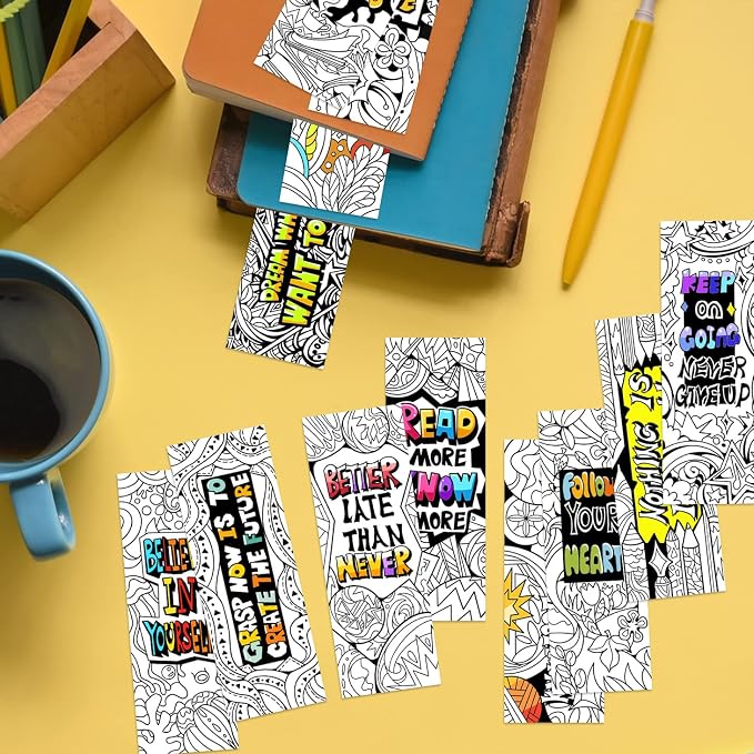 120 PCS Inspirational Bookmarks, 12 Designs | Motivational,Gratitude,Appreciation,Kindness & Encouragement Sayings Bookmarks for Students,Party Favors Classroom Rewards