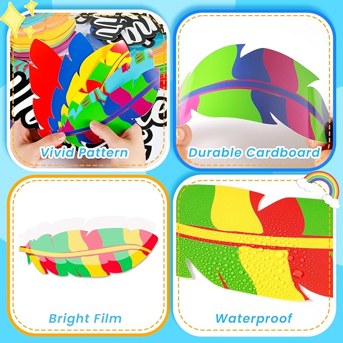 LioNergy 143 Pcs Classroom Wings Bulletin Board Set DIY Wings Motivational Bulletin Board Decoration Colorful Wings Paper Cutouts Theme for Wall Door Decor School Supplies