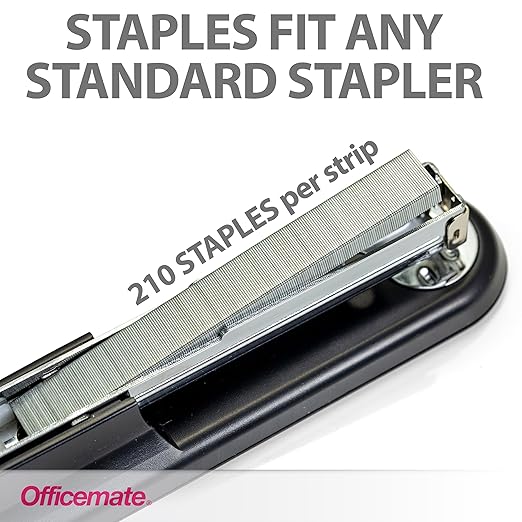 Officemate Standard Staples,5 Boxes of 5,000,1/4″ Full-Strip General Purpose Staples,Fits Standard Desktop and Office Staplers,20-Sheet Capacity,(Pack of 2)