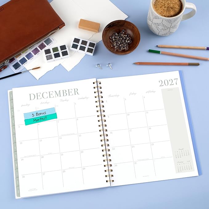 Mead Cambridge 2027 Planner, Weekly & Monthly, 8.5" x 11", Leah Bisch, Floral Rain (LB56-905-27)