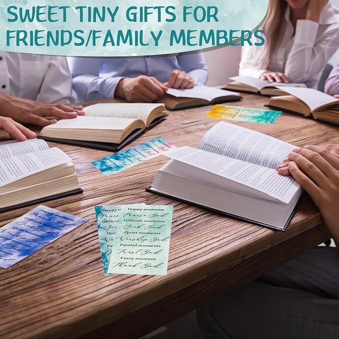 Motiskyy 100 PcsChristian Gifts for Fathers Day Bulk Books of The Bible Bookmarks 2.36 x 6 Inch Religious Christian Bookmarks Bulk Church Gifts for Prayers Church Men Women Mom Dad(Watercolor)