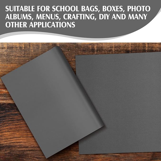 PerKoop Book Cloth for Book Binding 40 x 16 Inch Fabric Surface Paper Backed Bookcover Archival European Durable Strong Bookbinding Supplies Cover Books Album Scrapbooking (Gray)