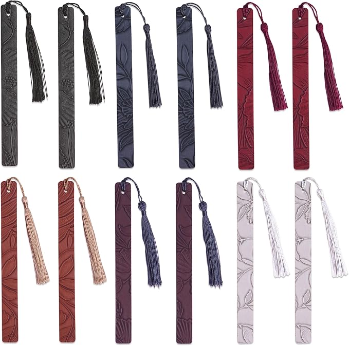 12 Pcs Pastel Leather Bookmarks Colorful for Women Students Teachers Book Lovers Reading Supplies(12colors6)