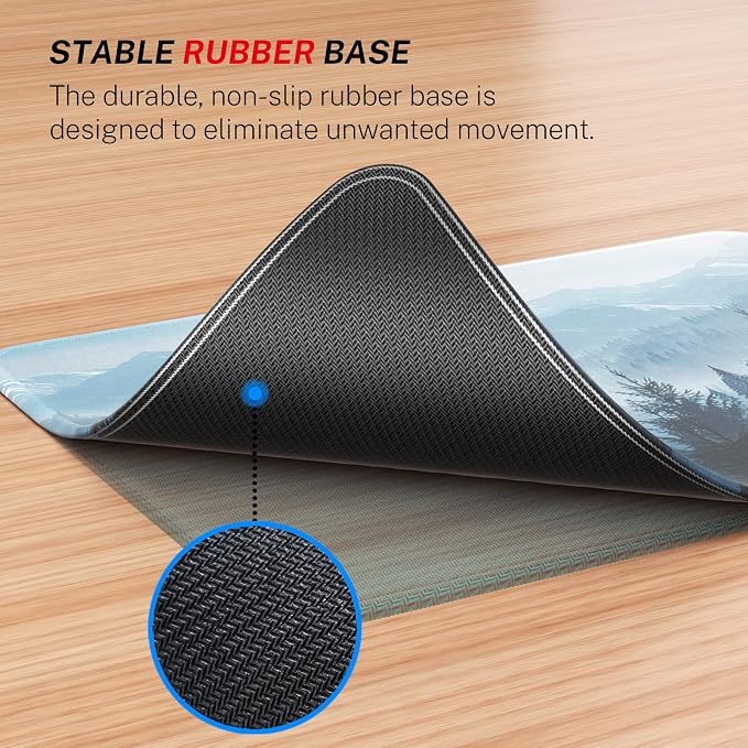 MROCO Essential Office & Gaming Mouse Pad, 8.5 x 11 Inch, Cloud Forest | Anti-Fray Stitched Edges, Functional and Stylish Pattern Design, Non-Slip Rubber Base, Water and Stain Resistant Protection