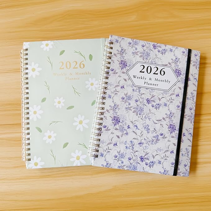 2026 Planner - Jan. 2026 - Dec. 2026, A5 (6.3" x 8.4") Planner Weekly and Monthly, Calendar Planner 2026 with 12 Monthly Tabs, Inner Pocket (Yellow Flower)