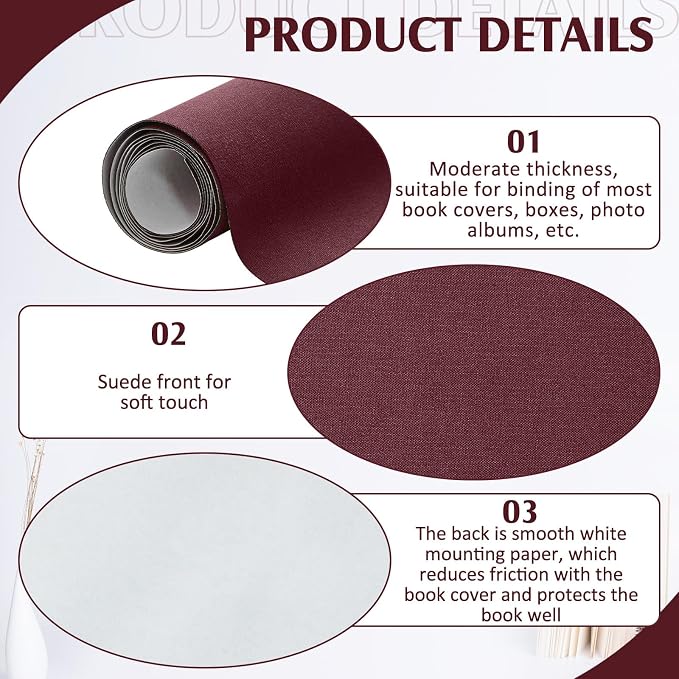 PerKoop 4 Pcs Book Cloth, 40 x 16 Inch, Fabric Surface and Paper Backed for Book Binding, 4 Colors Bookcover, Close Weave Binding Cloth for Scrapbooking Photo Album DIY Crafts Journal Hardcover Repair