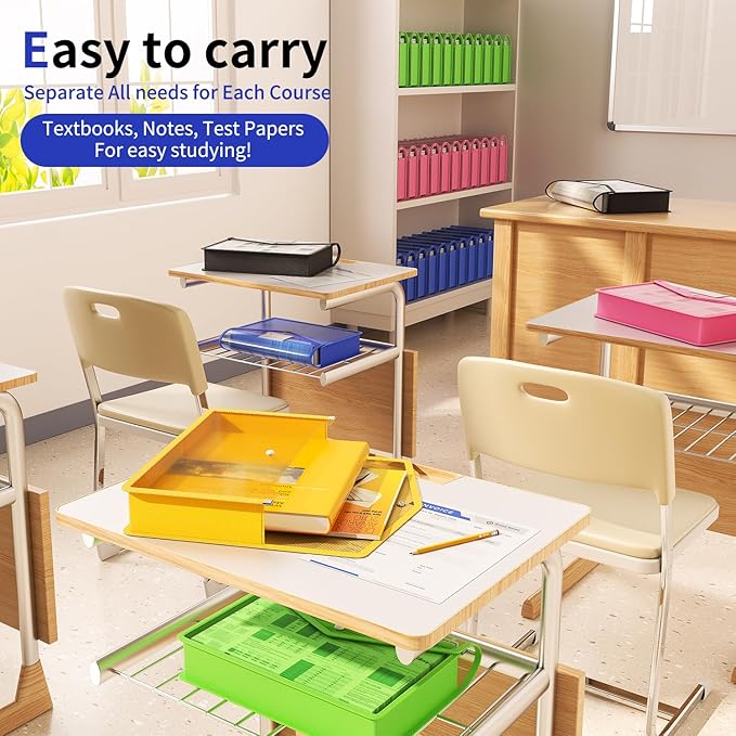 2 Pack Plastic Expanding File Folder, Transparent envelopes with Snap Closure, Fit Letter/A4 Size for School/Office/Home/Hospital, No Dividers, Large Capacity（Green）