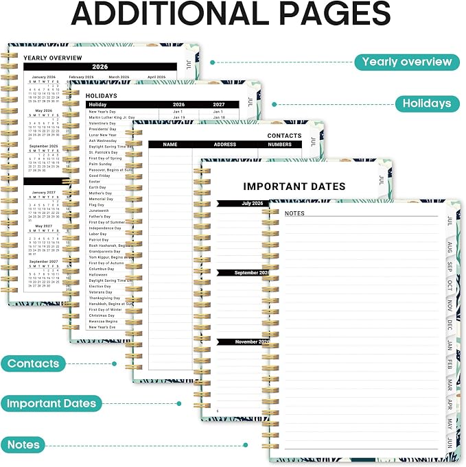 Planner 2026–2027, Weekly & Monthly Academic Organizer for School Year, Jul 2026–Jun 2027, Hardcover Planner with Tabs, Back to School Essential, 6.3" x 8.5", Drifting Whales