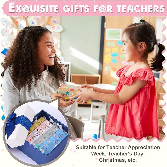 Gersoniel 32 Pcs Teacher Appreciation Gifts Bulk Teacher Magnetic Bookmarks Inspirational Page Clips Thank You Gifts for Employee Staff Xmas Stocking Stuffers for Women(Simple)