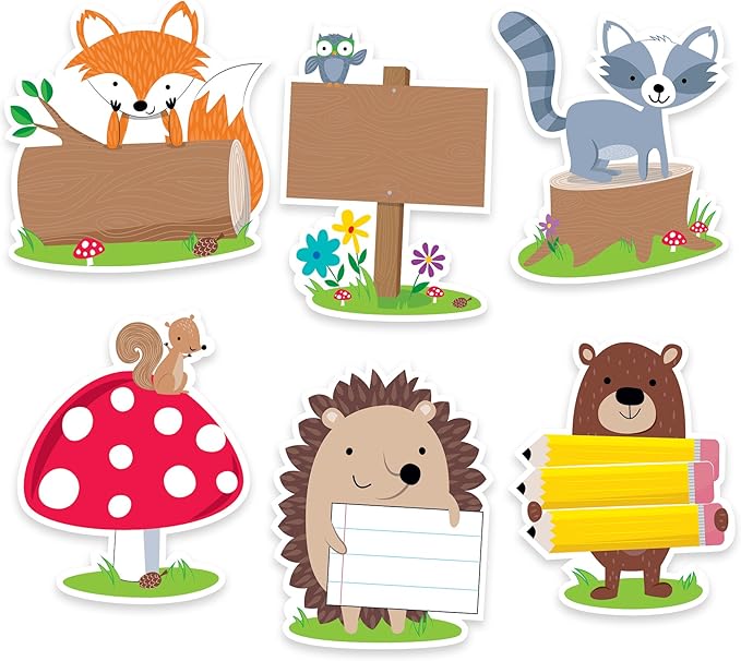 CTP Woodland Friends 6" Designer Cut-Outs, Bulletin Board Décor, Set of 36, 6” Each (Creative Teaching Press 6099)