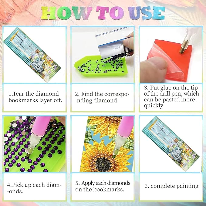 8PCS Owl Diamond Painting Bookmark DIY Diamond Art Kits for Adults, Acryliy Bird Diamond Art Bookmarks with Pendant for Book Lovers