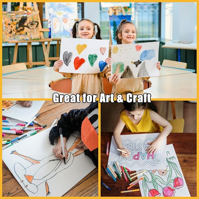 100 Pack Poster Board White Poster Paper Bulk 11" x 14", 300Gsm Thickness Vision Boards Smart Poster Board for Arts Craft Projects Presentations Drawing