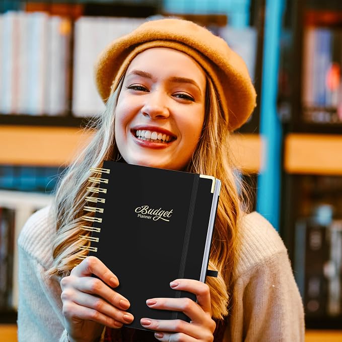 Ospelelf Budget Planner Budget Book with Bill Organizer and Expense Tracker 12 Month Undated Account Book to Take Control of Your Money Black