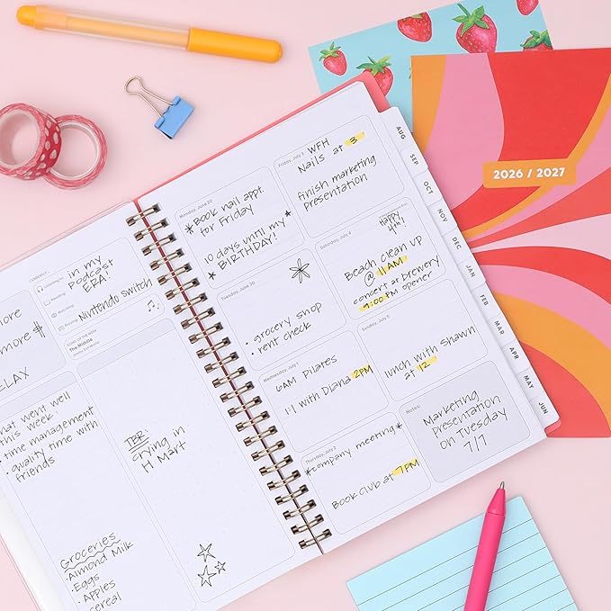 Blue Sky Gen Z 2026-2027 Weekly and Monthly Academic Year Planner Calendar, July 2026 - June 2027, 5" x 8", Flexible Interchangeable Cover, Wirebound, Laminated Tabs, Storage Pocket, Gladys