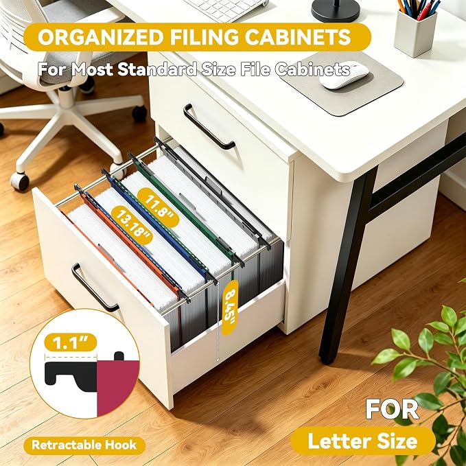 Extra Capacity Hanging File Folder Letter Size,Heavy Duty 2" Expandable Plastic File Folder with Tabs,Reinforced File Cabinet Folders,12 Pack Candy Color Hang Folder for File Drawers Frame Box